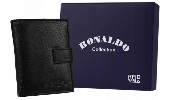 Portfel skórzany Ronaldo [DH] 0104L-D czarny 