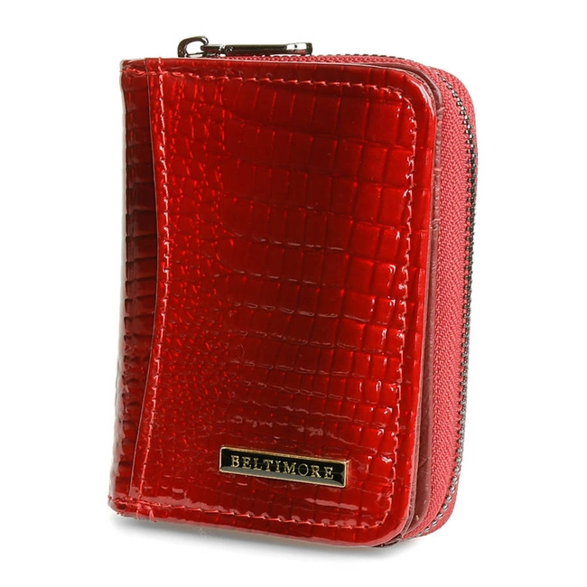 Lakierowany portfel skórzany Beltimore czerwony A05
