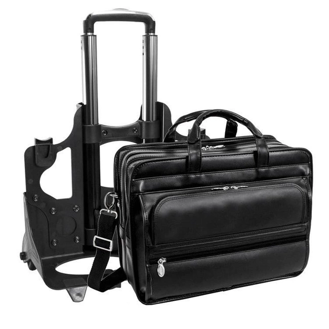 Skórzana torba podróżna na laptopa z odpinanym wózkiem Mcklein Franklin 86445