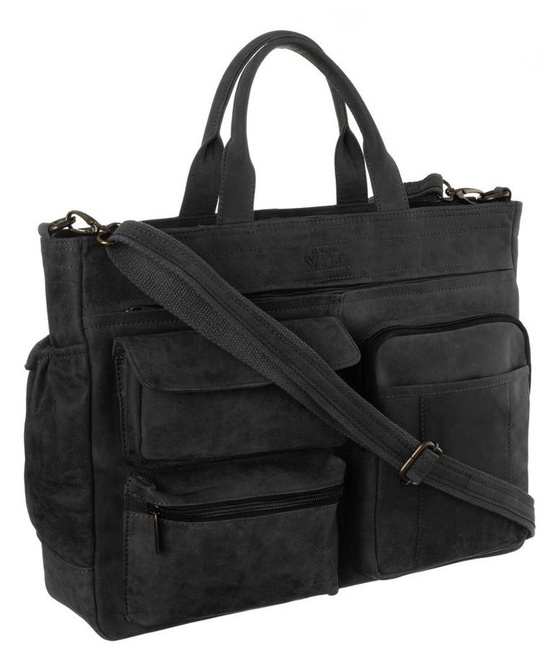 Skórzana torba na laptopa czarna Badura LAP-15604-TGH-7465 B