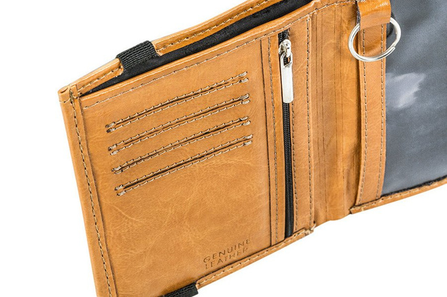 Skórzany portfel męski na paszport SOLIER SW07 jasnobrązowy